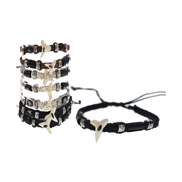 Shark's Tooth With Wax Cord Bracelet