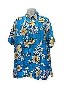 Classic Aloha Hibiscus Flowers Men's SHIRT  ( M )