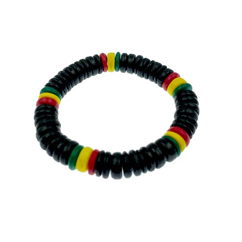 Black Rasta Elastic Coconut Bracelets