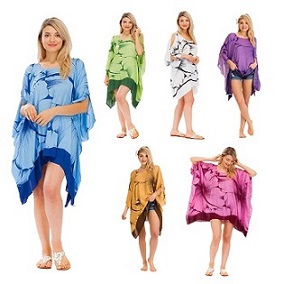 PONCHO Dress With Large Hibiscus Flower