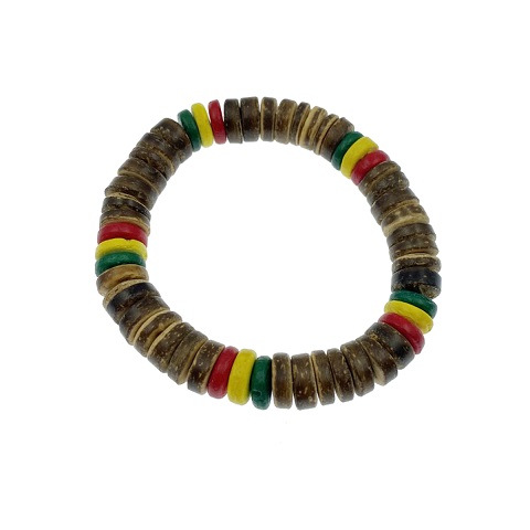 Tiger / Rasta Elastic Coconut Bracelets