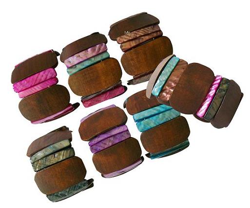 Shell With Wood ELASTIC Bracelet