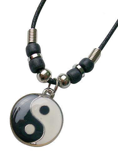 YinYang  Pendant With Black Cord NECKLACE.