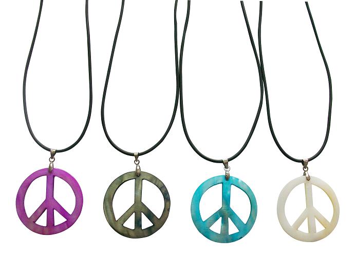 Peace Sign MOP NECKLACE