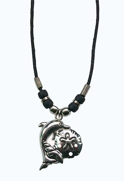 Dolphin With Sand Dollar Pendant NECKLACE