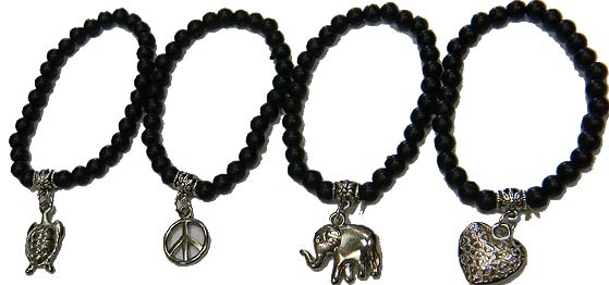 Black Bracelet with CHARM