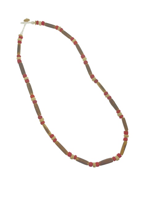 Red With Beige Colors Combination Coconut NECKLACE