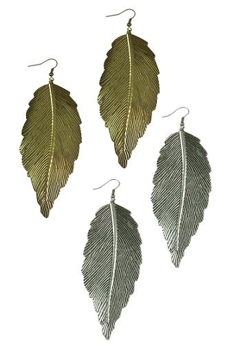 Metal Leaf Earrings