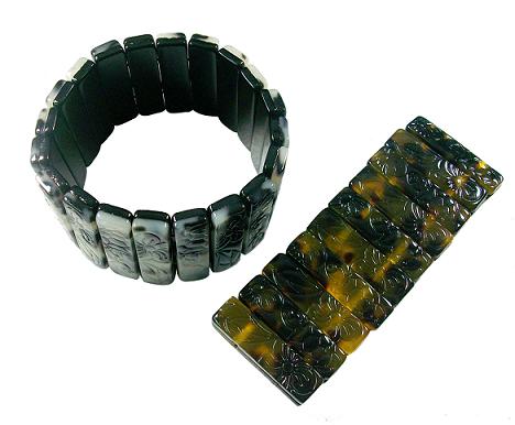 ELASTIC Faux Turtle Shell Bracelet