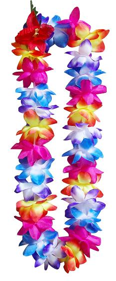Multi Colored Lei with Hibiscus