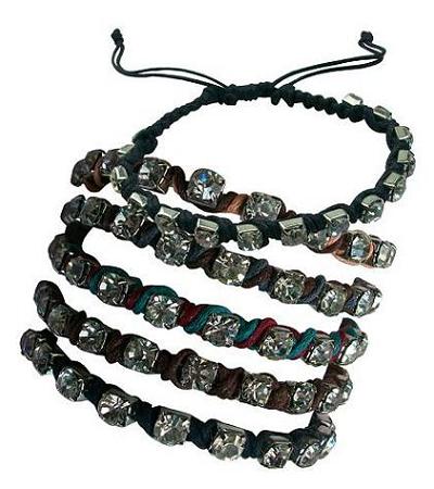 Crystal With Wax Cord BraCelet