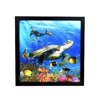 3D Sea Turtle and Whale Picture Home Wall Art Dcor.