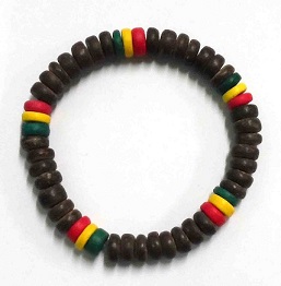 Brown Rasta ELASTIC Coconut  Bracelet