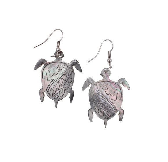 Turtle Hand Carved Shell EARRINGS
