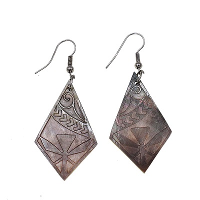 Diamond Shape MOP Shell Earrings