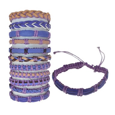 Leather Bracelet (Purple)