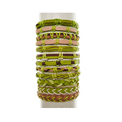 LEATHER Bracelet (Lime Green)