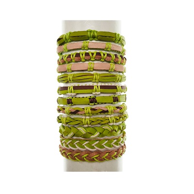 Leather Bracelet (Lime Green)