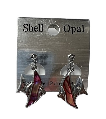 Pink Paua Shell EARRINGS-Tropical Fish