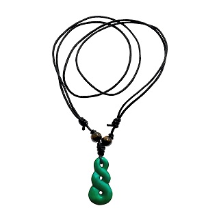 Tribal Faux Jade Pendant Necklace