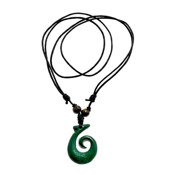 Tribal Faux Jade PENDANT Necklace