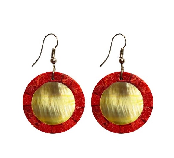Black M.O.P RED Shell  Earrings
