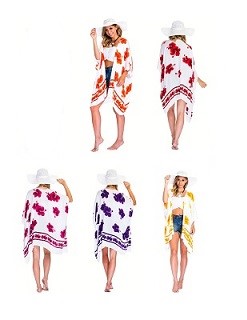 Beach Motif Hibiscus Flower Cover Up