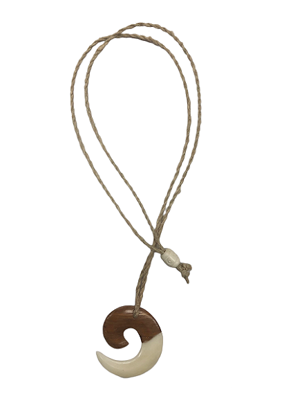 Bone & WOOD CirCle NeCklaCe