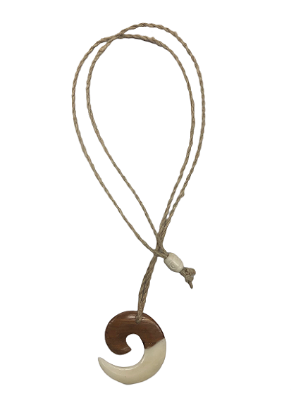 Bone & Wood Circle Necklace