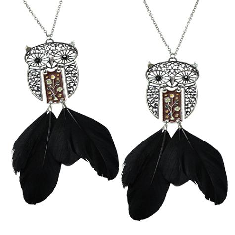 Owl & Feather NECKLACE