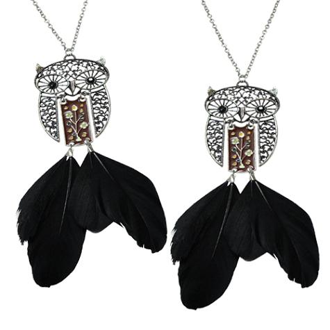 OWL & Feather Necklace