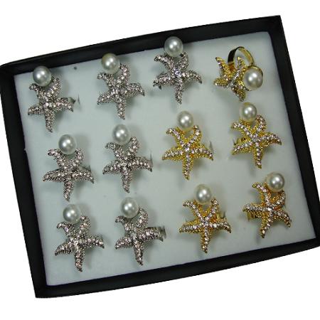 Starfish & Pearl Rings