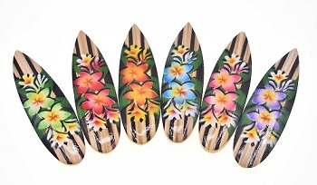 Flash Plumeria Flower Surf Board MAGNETS