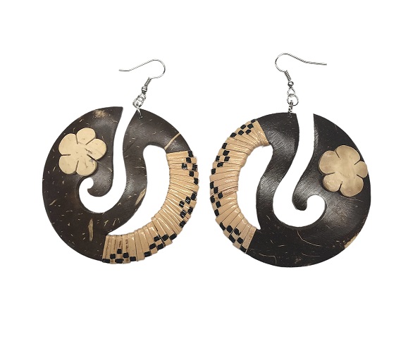 Coconut With Rattan EARRINGS