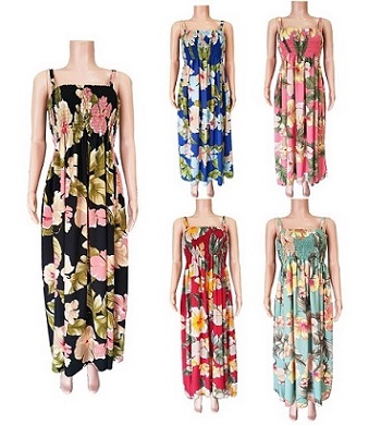 Hibiscus Floral Print Maxi Beach DRESS