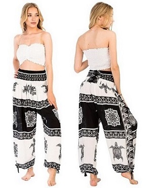 Sea Turtle and Tiki Tribal Design Summer Long PANTS