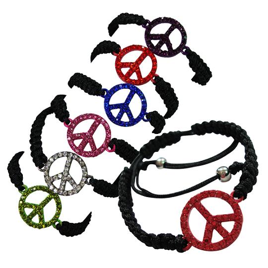 Crystal Peace Sign BRACELET