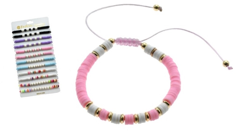 Multi Colored Haishi Clay and GOLD Beads  Bracelets