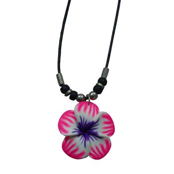 Pink Fimo Flower NECKLACE