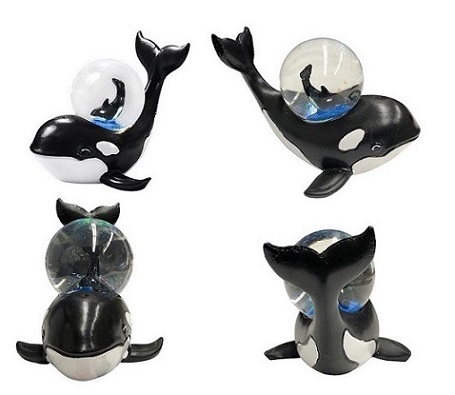 Resin Orca  Whale Snow Globe