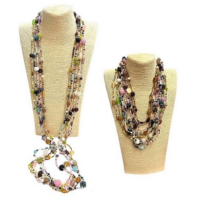 60'' Antic GLASS BEADS Necklace