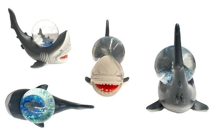 Resin Great White Shark  Snow Globe