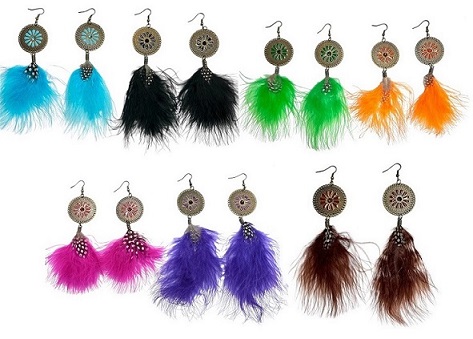 DANGLE Bohemian Style Feather Earrings