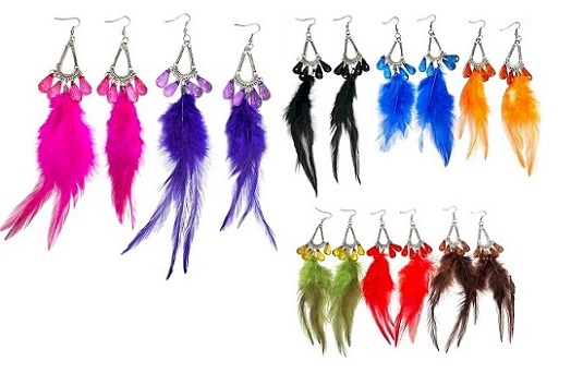 DANGLE Bohemian Style Feather Earrings