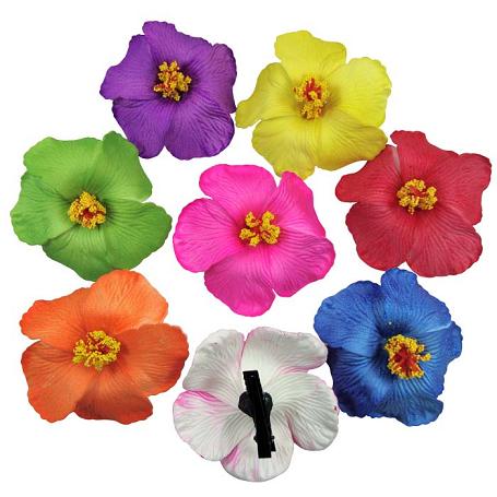 Solid Hibiscus Flower HAIR clip