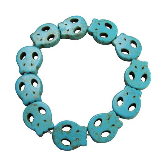 SKULL Turquoise Howlite Stone Bracelet