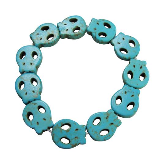 Skull Turquoise Howlite Stone BRACELET