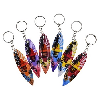 Palm Tree With Sunset Surf Key Chains