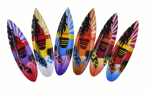 Airbrush Painted Palm Tree With Sunset SURFBOARD Fridge Magnet