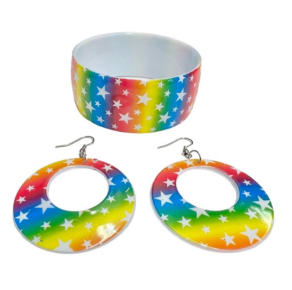 RAINBOW with Stars Bangle & Earring Set